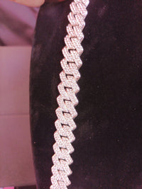 14 MM Miami Cuban Bracelet 7" CZ  AAA Quility Diamond, Silver Color4