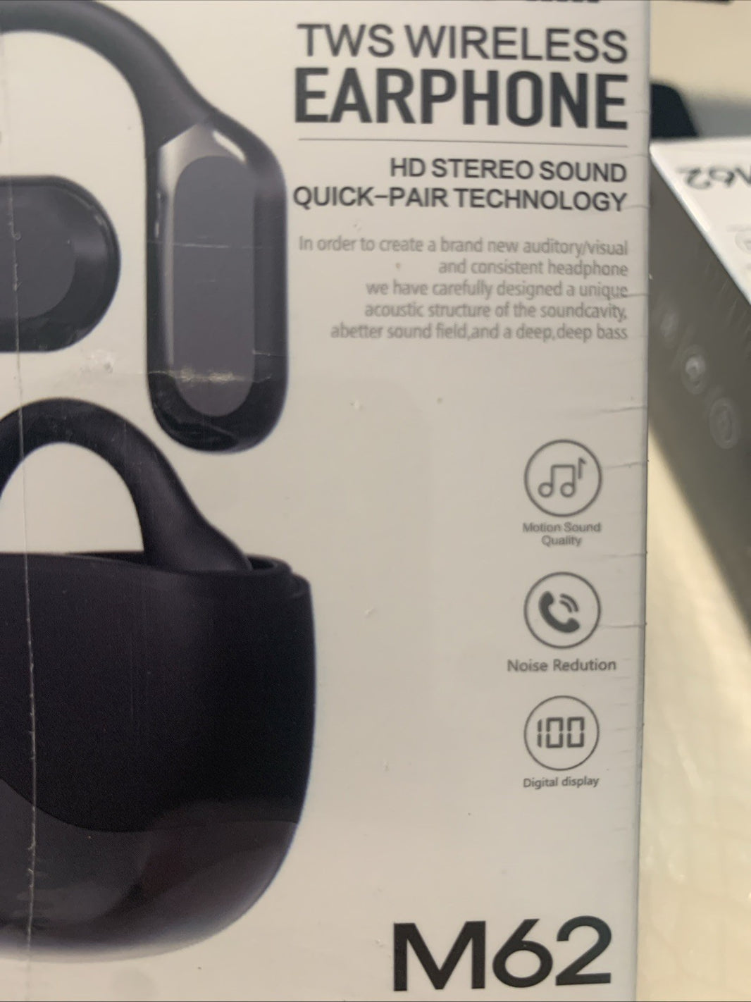 TWS Wireless Earbud Earphones HD W/translation Capabilities New M62 V5.461