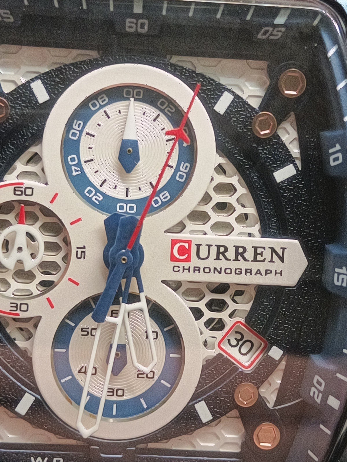CURREN Men Sport Watch Brand Silicone Wristwatch Big Case Male Quartz Watches-5