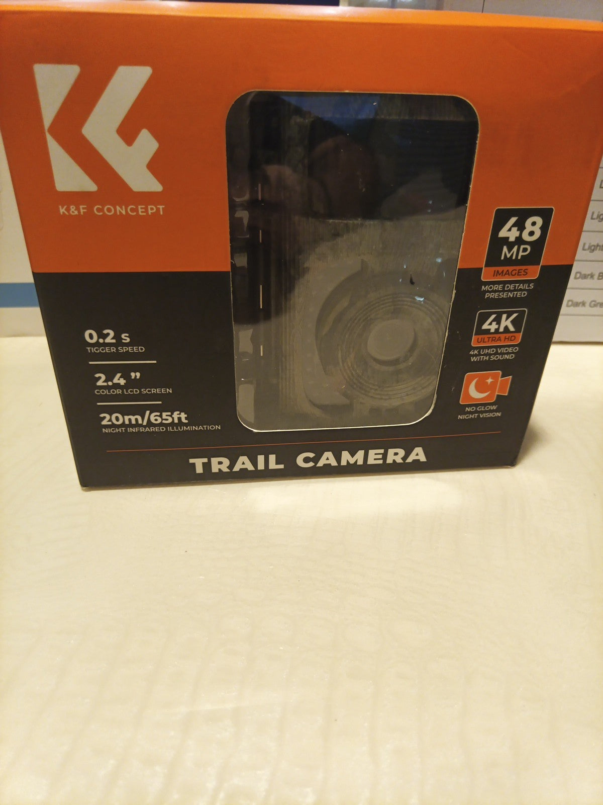 K&F Concept 4K 48MP Trail Camera with No Glow Night Vision, 0.1s Trigger Time0