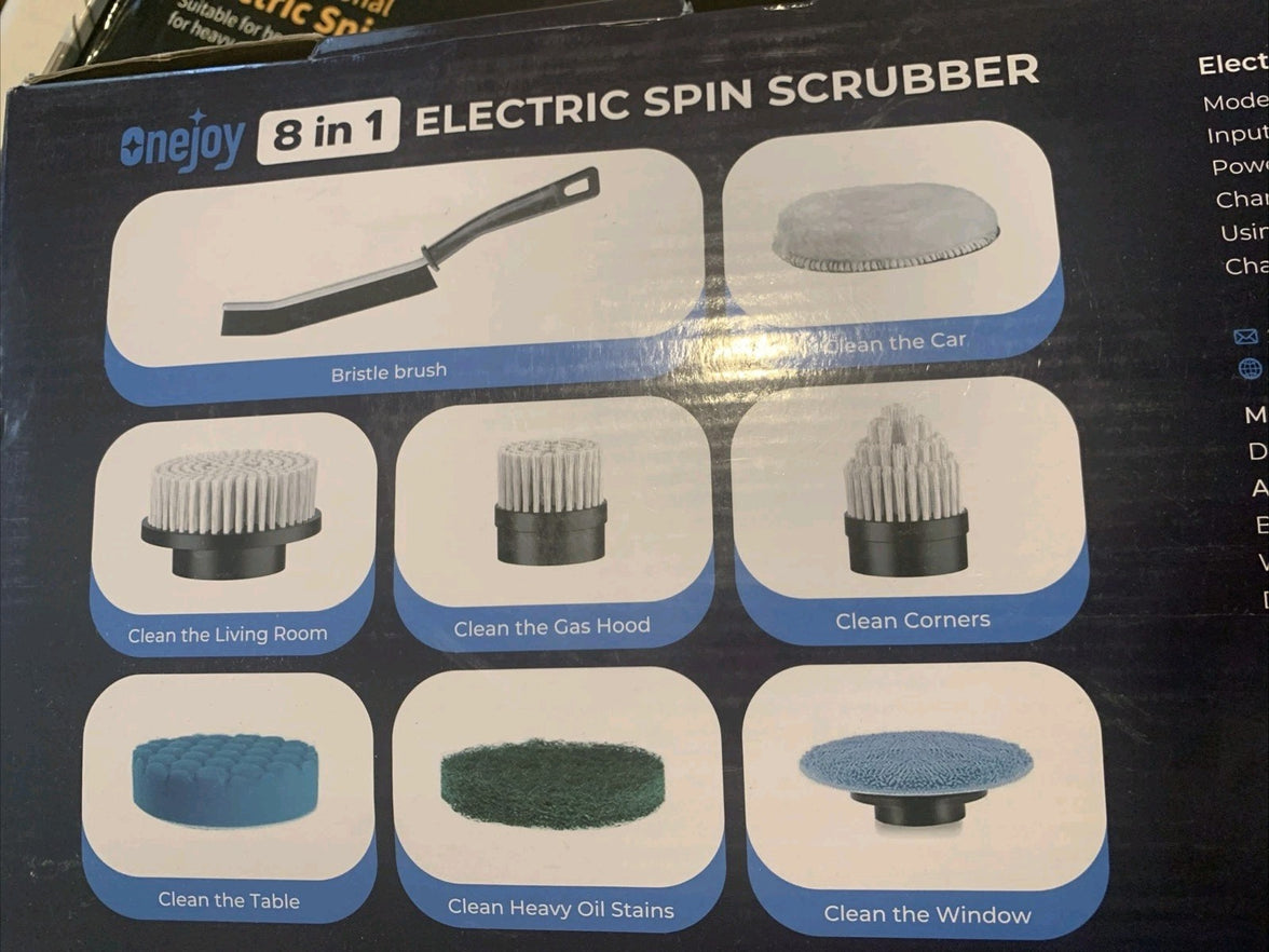 Onejoy Cordless 8 in 1 Electric Spin Scrubber5