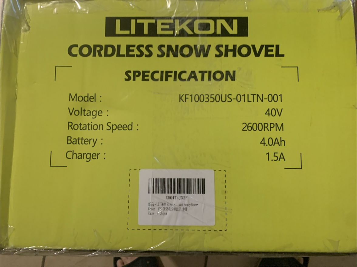 Litekon 40V Brushless Cordless Snow Shovel 13" 2x4Ah Green3