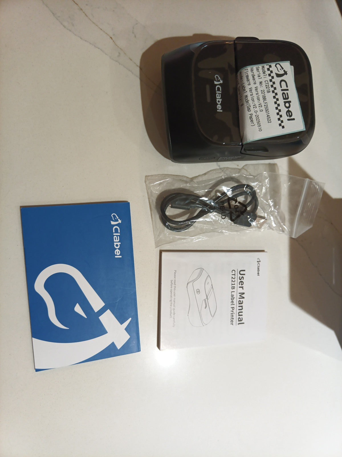 CLABEL Label Maker Machine with Tape: 221B Thermal Inkless Label Printer3