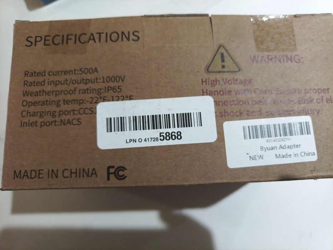 NACS TO CCS1 TESLA SUPERCHARGER ADAPTER 500A 1000V AFS QIORE BRAND NEW BS1