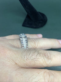 Men’s 925 Sterling Silver Cluster Ring, 2 CTW Of Moissanite. Size 1110