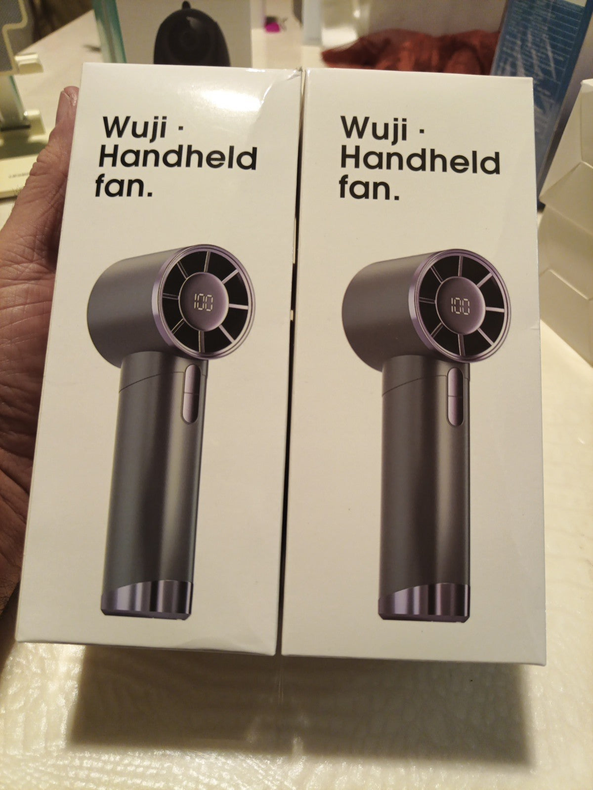 Wuji Portable Handheld Fan,  With Led Remainimg Power Display, Black0