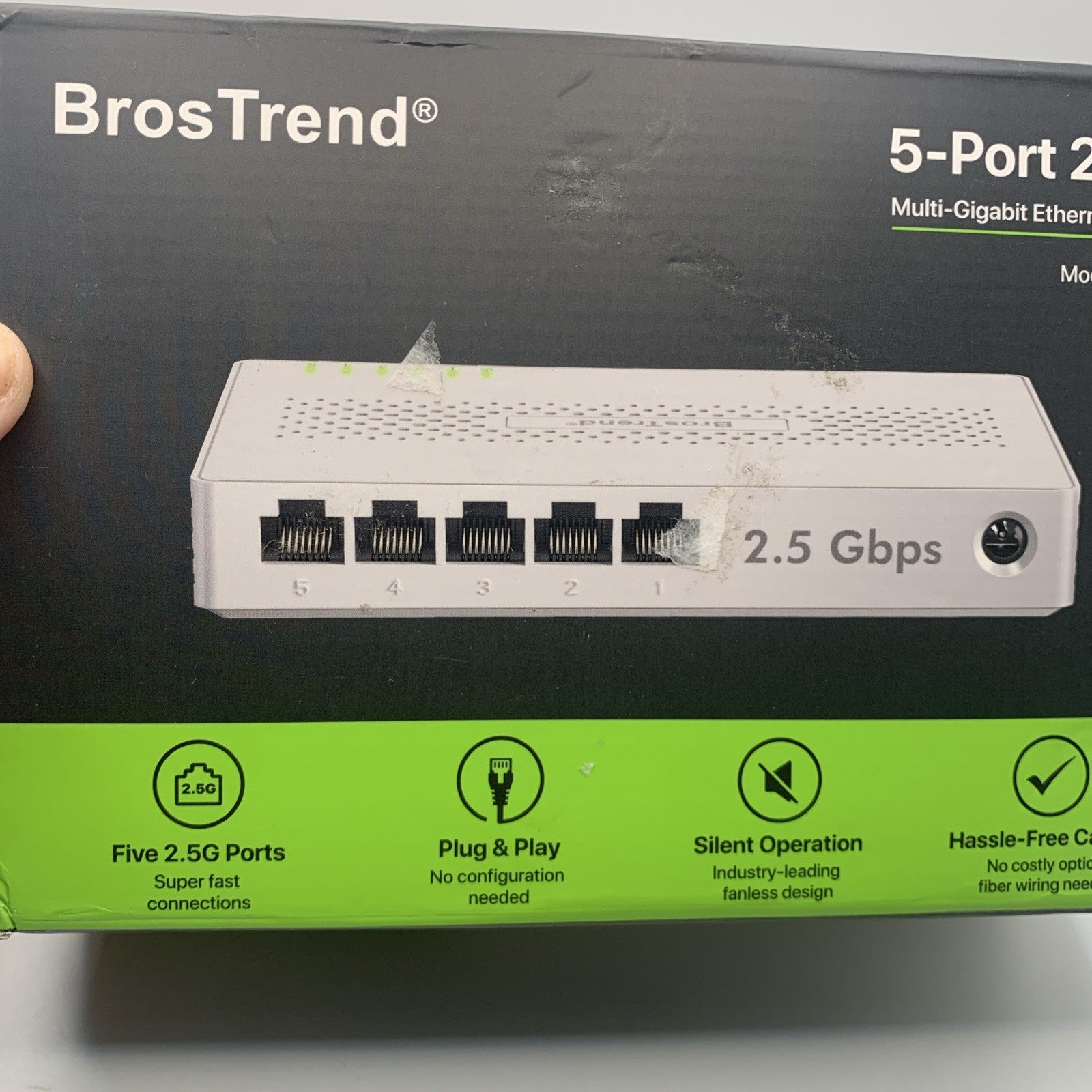 BrosTrend 5-Port 2.5G Muti-Gigabit Ethernet Switch Model No: S2 Plug&Play Silent2