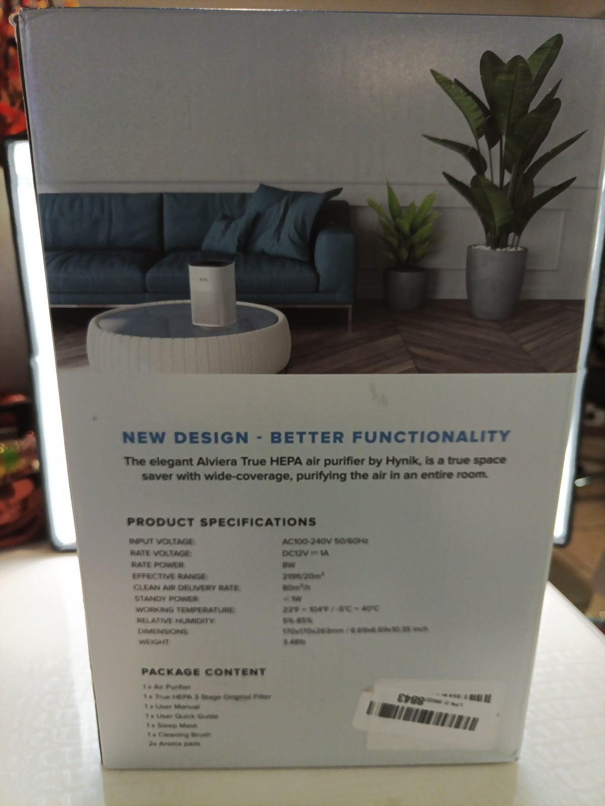 Alviera Air Purifiers for Bedroom, H13 True HEPA Filter for Smoke Pollen Dander2