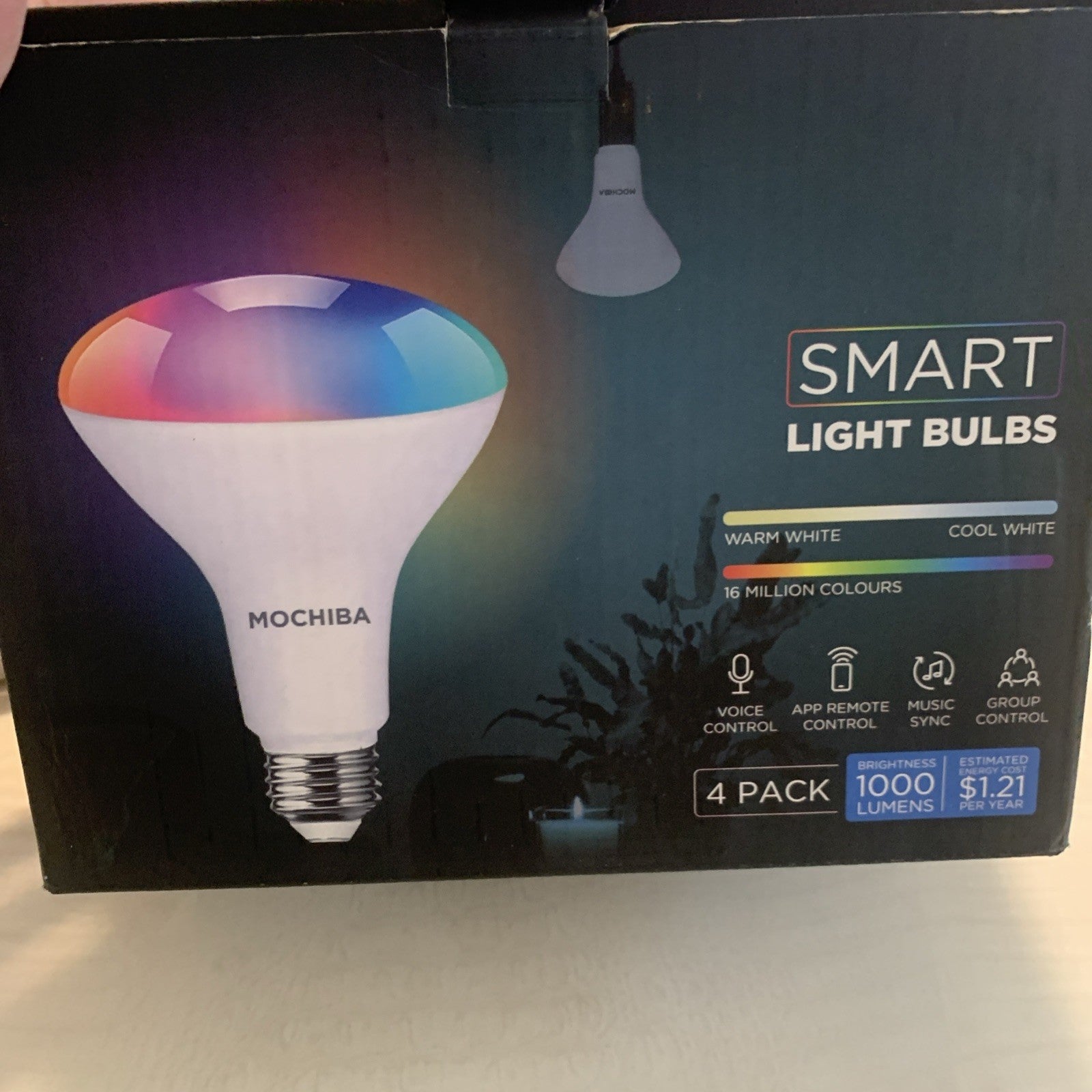 Mochiba Smart Light Bulbs 4-Pack LED br4prgbcw0