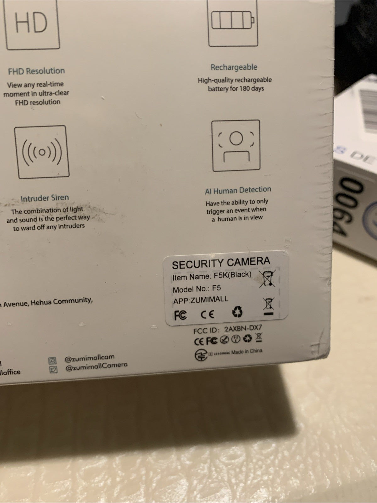 ZUMIMALL F5K Wireless In/Outdoor Security Camera 3 MP Night Vision Wifi Unopened6