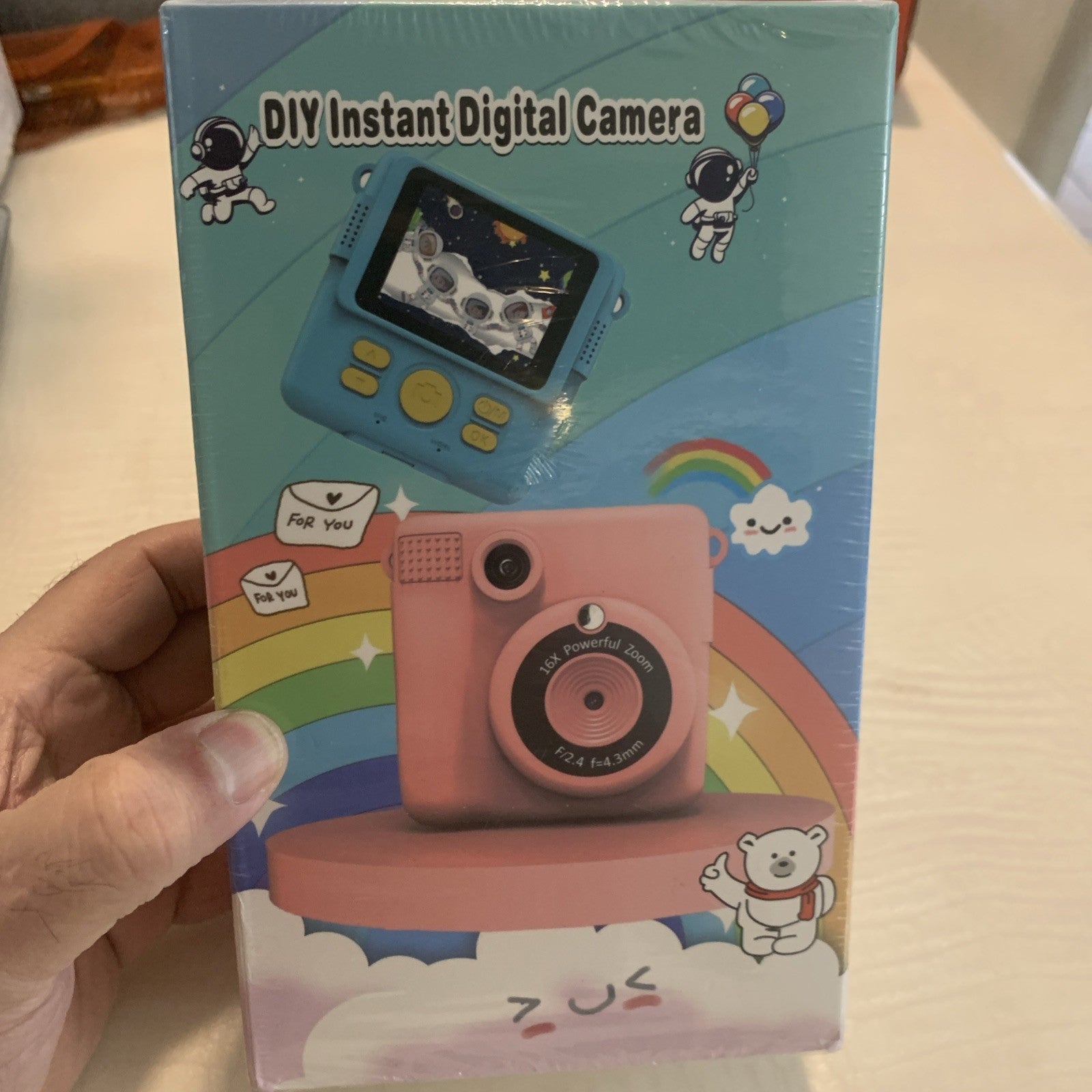 Instant Print Camera for Kids with 3 Rolls Photo Paper & 32GB Card - Pink0