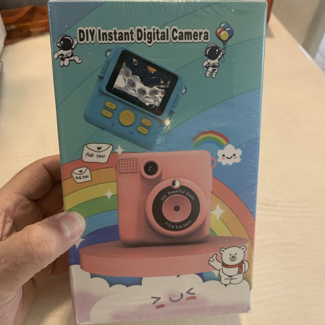 Instant Print Camera for Kids with 3 Rolls Photo Paper & 32GB Card - Pink0