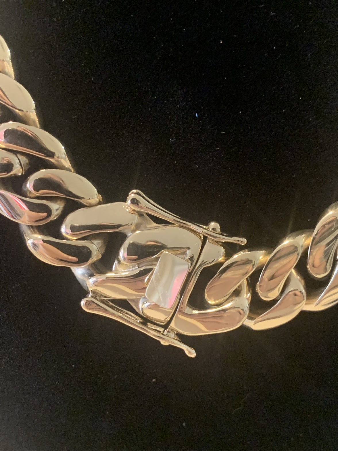 Cuban Link Chain 14k Gold-Plated 22-inch 18 mm & Bracelet 8.5”  18 mm, SS1