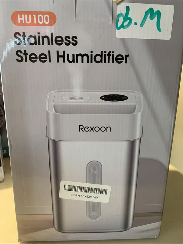 4.6L/1.2Gal Stainless Steel Humidifier for Bedroom, Top Fill Ultrasonic Cool ...0