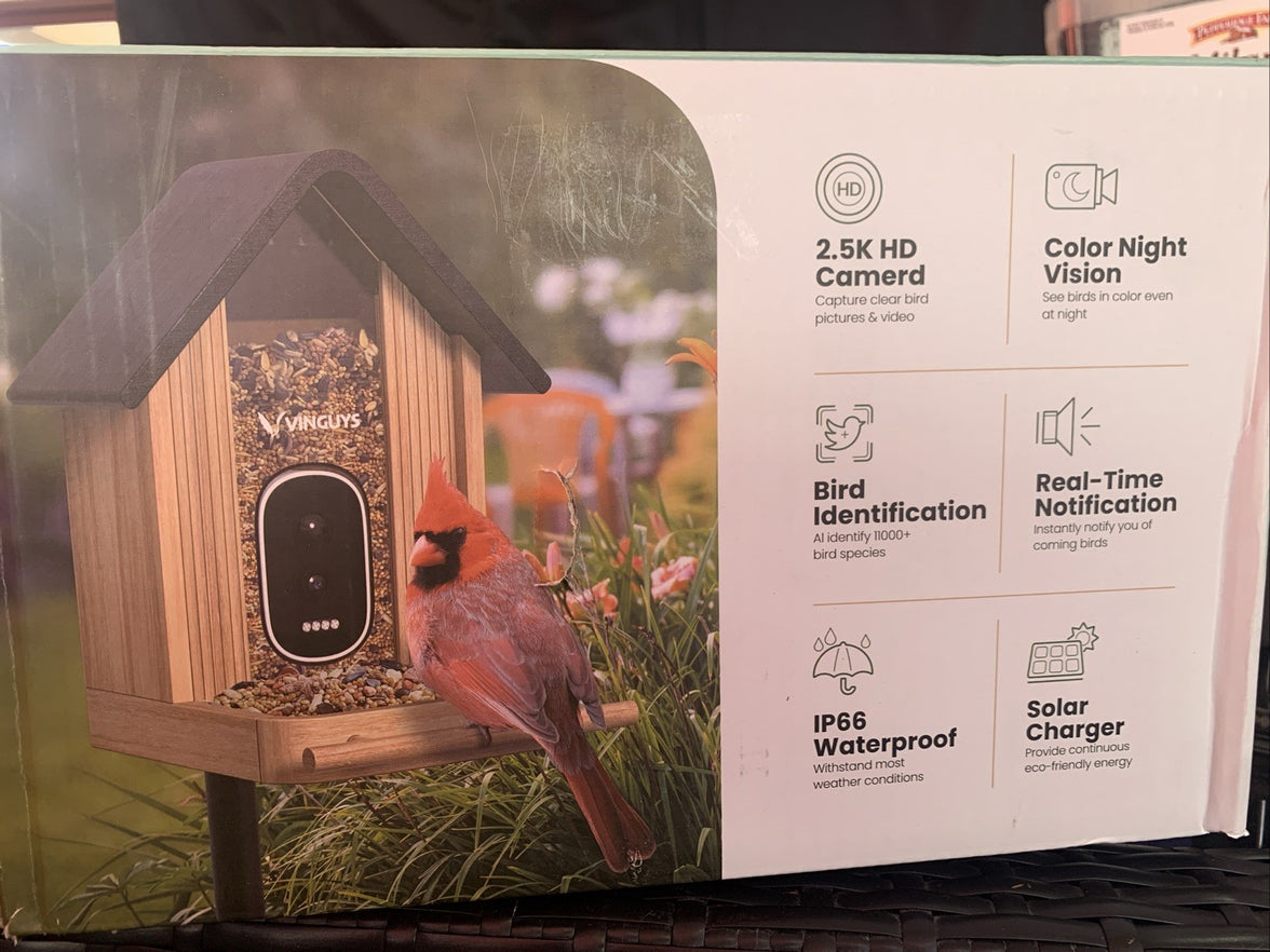 Vinguys 2k Bamboo Small Bird feeder, The Cadillac Of AI Bird Feeders2
