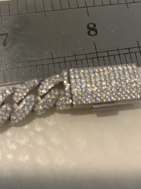 Moissanite Cuban Bracelet,  Iced Out 8.5”, 10mm, Sterling Silver 925, 1.5 Oz3