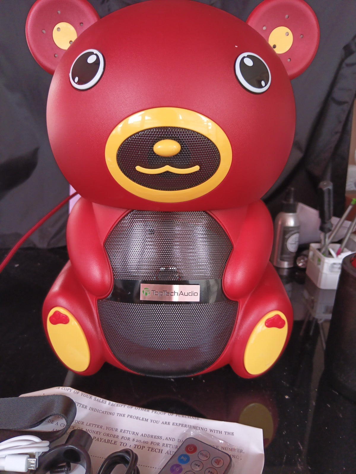 Teddy Bear 1500 Watts Portable Bluetooth Multimedia Speaker with LED light Red12