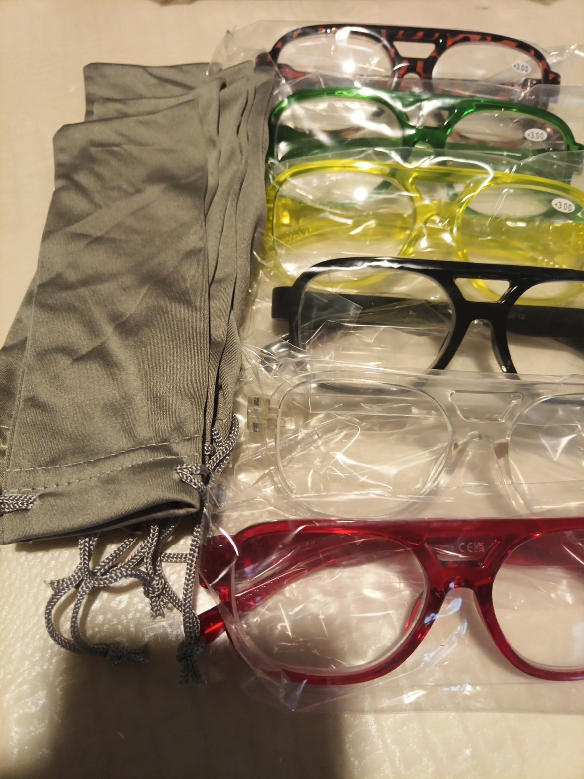 Solid Multi Color Plastic Aviator Eyeglasses Readers +3.0 - 6 Pack4