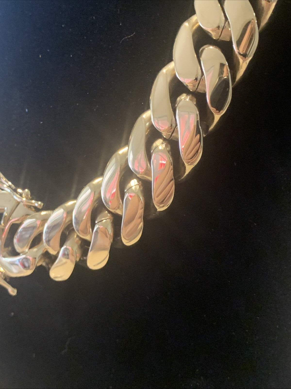 Cuban Link Chain 14k Gold-Plated 22-inch 18 mm & Bracelet 8.5”  18 mm, SS4
