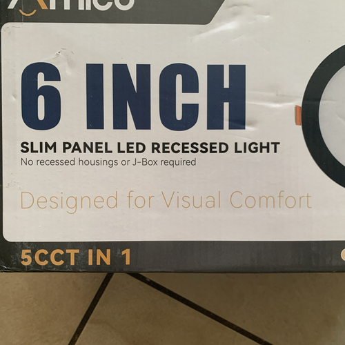 Amico 12 Pack 6 Inch Slim Panel LED Recessed Lights 5CCT 2700K-5000K  1