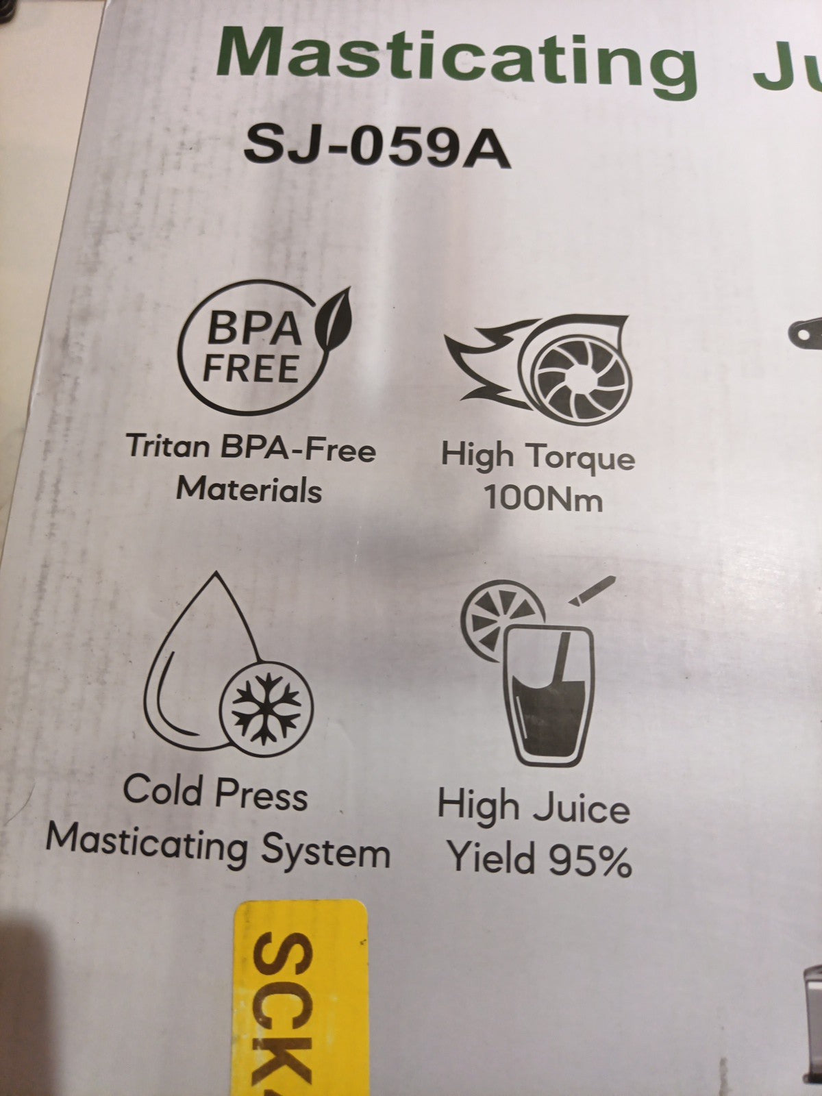 Masticating Juicer SJ-059A Grey 5.3" Wide Feed Chute Extractor Machine Whole1