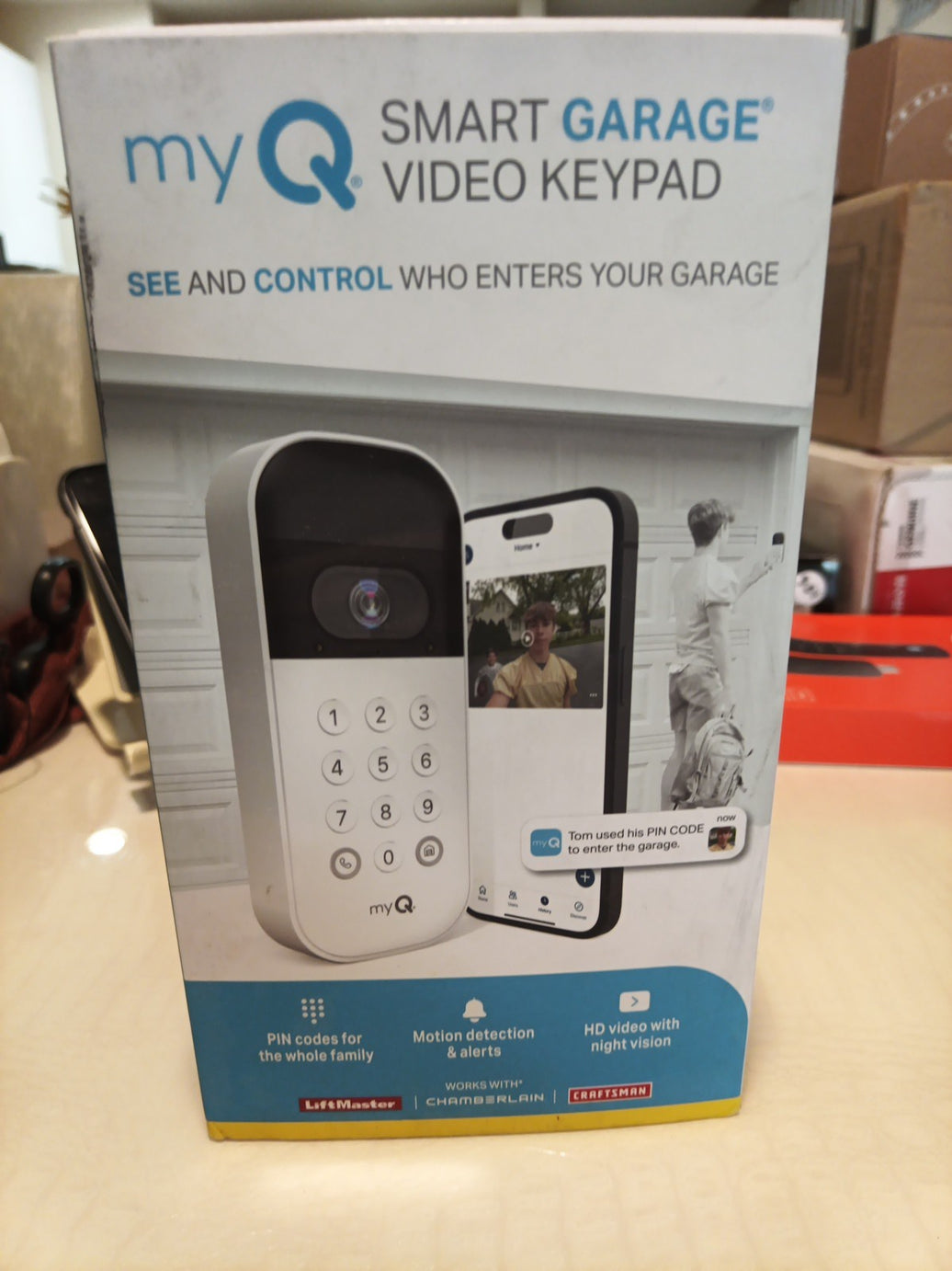 myQ Smart Garage Video Keypad NEW Sealed HD Camera 2-Way Talk LiftMaster Works0