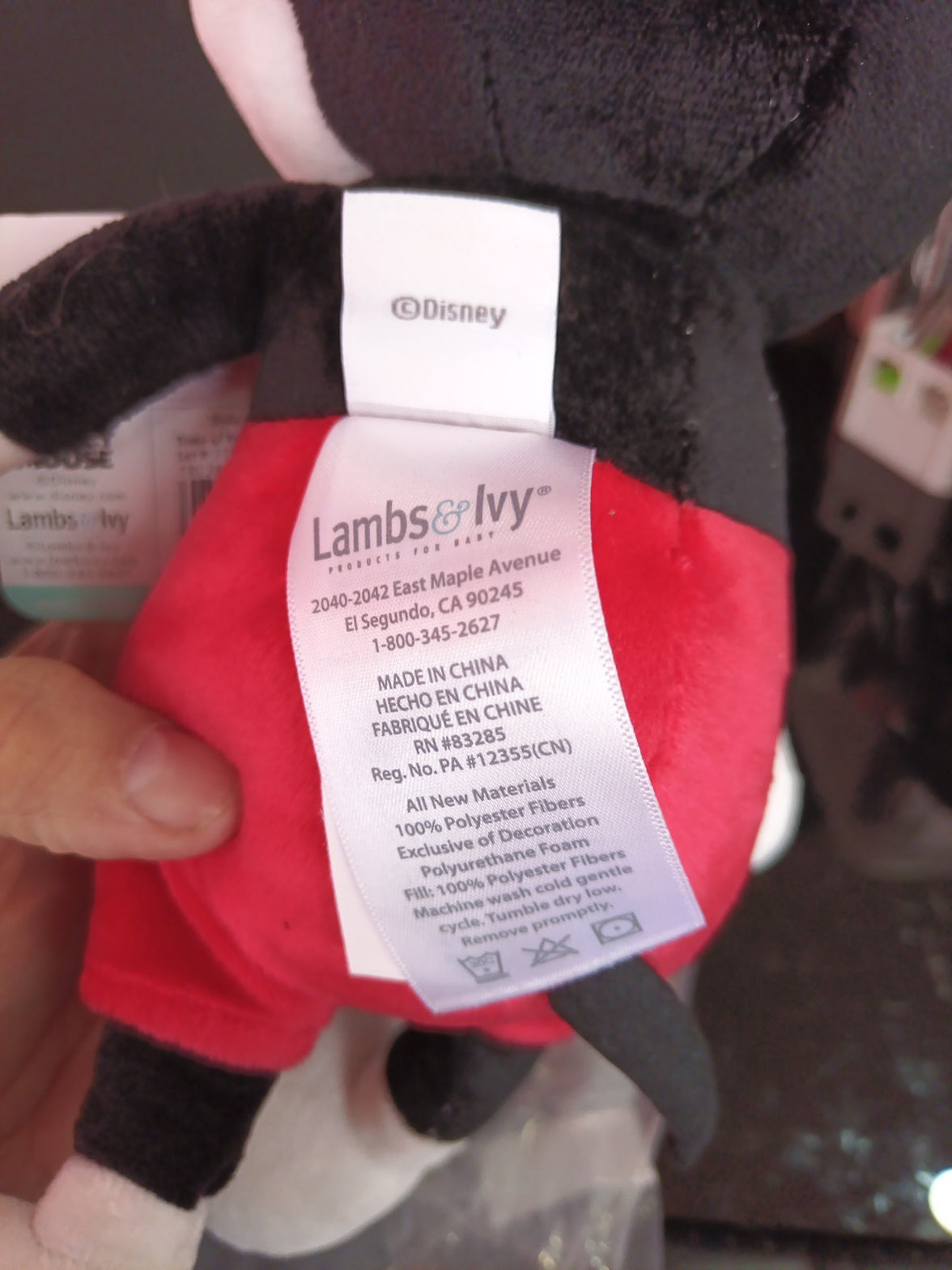 Disney Baby Mickey Mouse Plush Lambs & Ivy 13.5"5