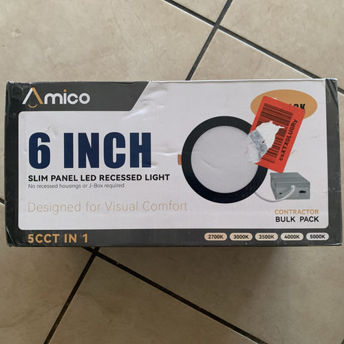 Amico 12 Pack 6 Inch Slim Panel LED Recessed Lights 5CCT 2700K-5000K