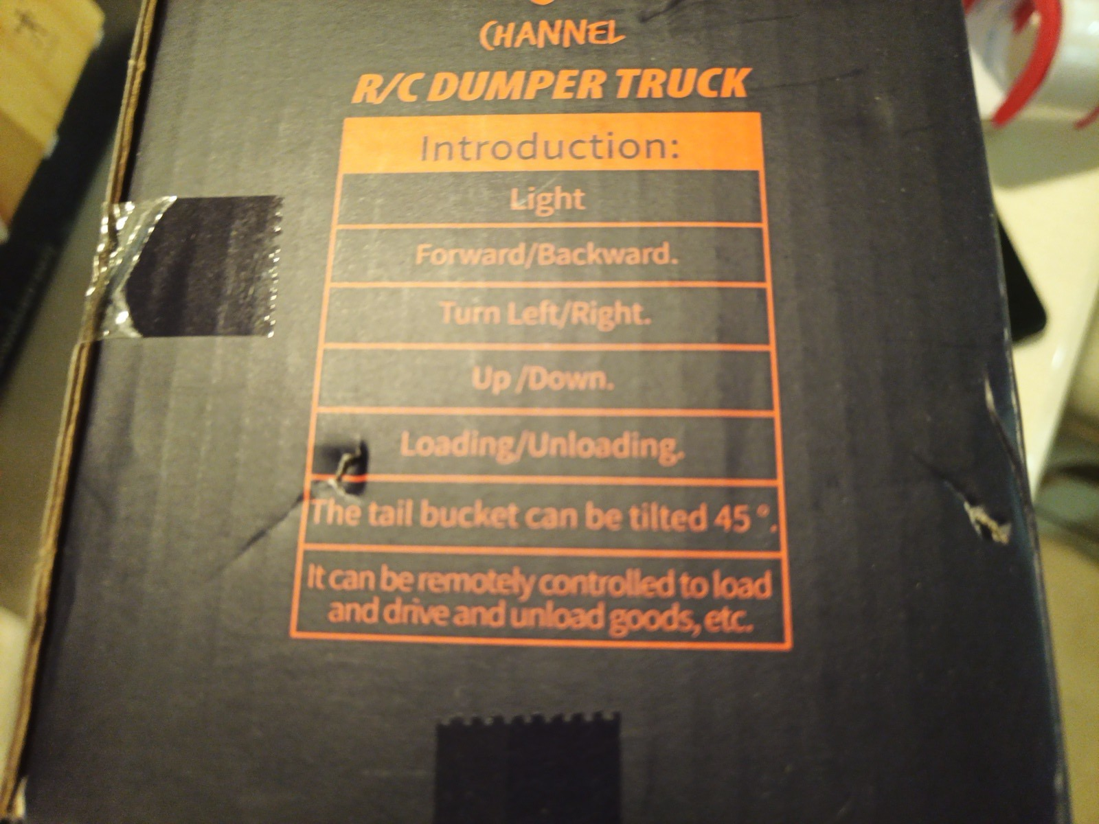 Dumpster Truck With Remote control Yellow And Black 7 Channel RC5