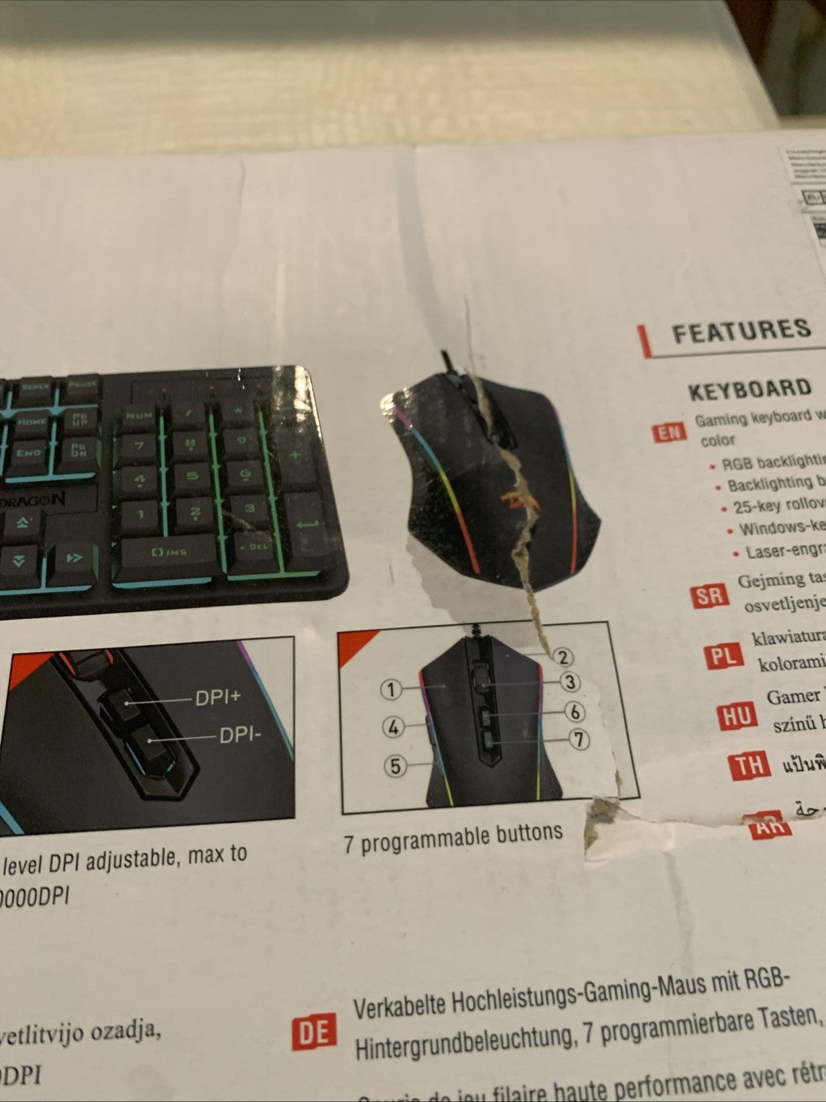 Red Dragon S107rgb Wired  Gaming Keyboard and Mouse Combo RGB Backlit LED11