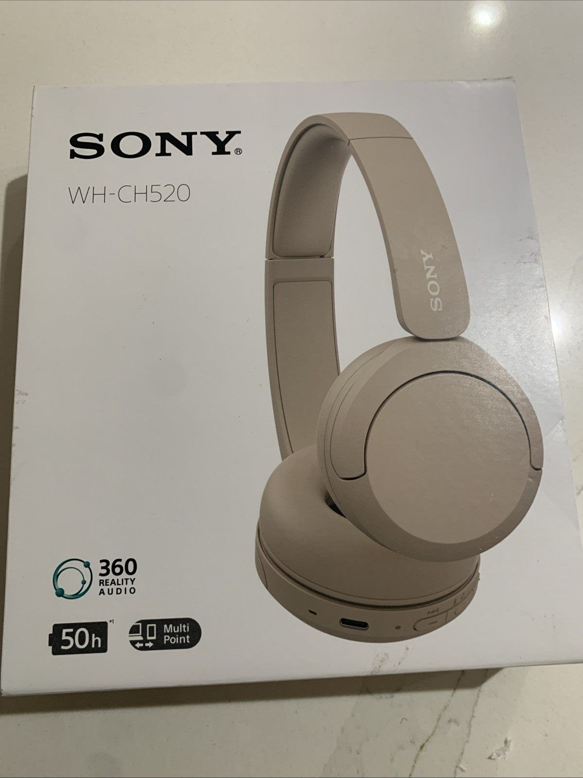 Sony WH-CH520 Wireless Bluetooth On-Ear Headphones Beige iOS & Android0