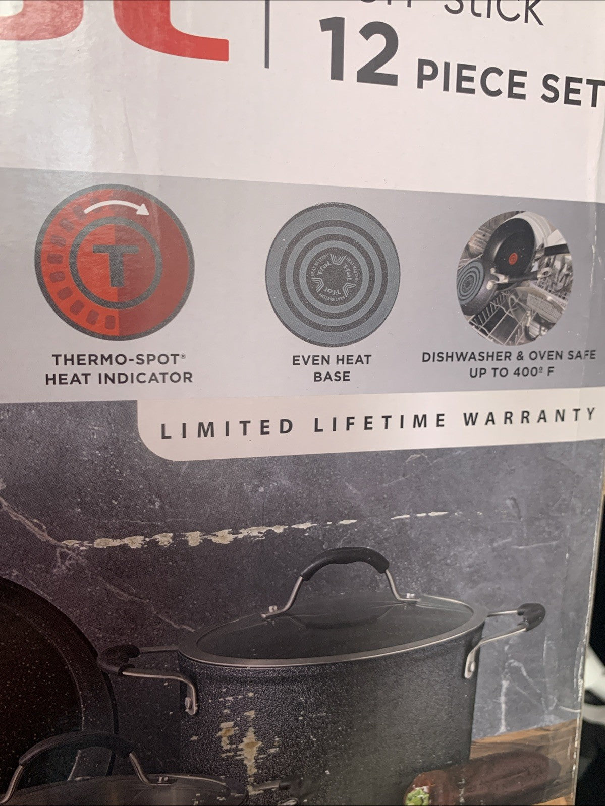 T-Fal Cookware Stone Force Nonstick Cookware Set 12 Piece See Photos5