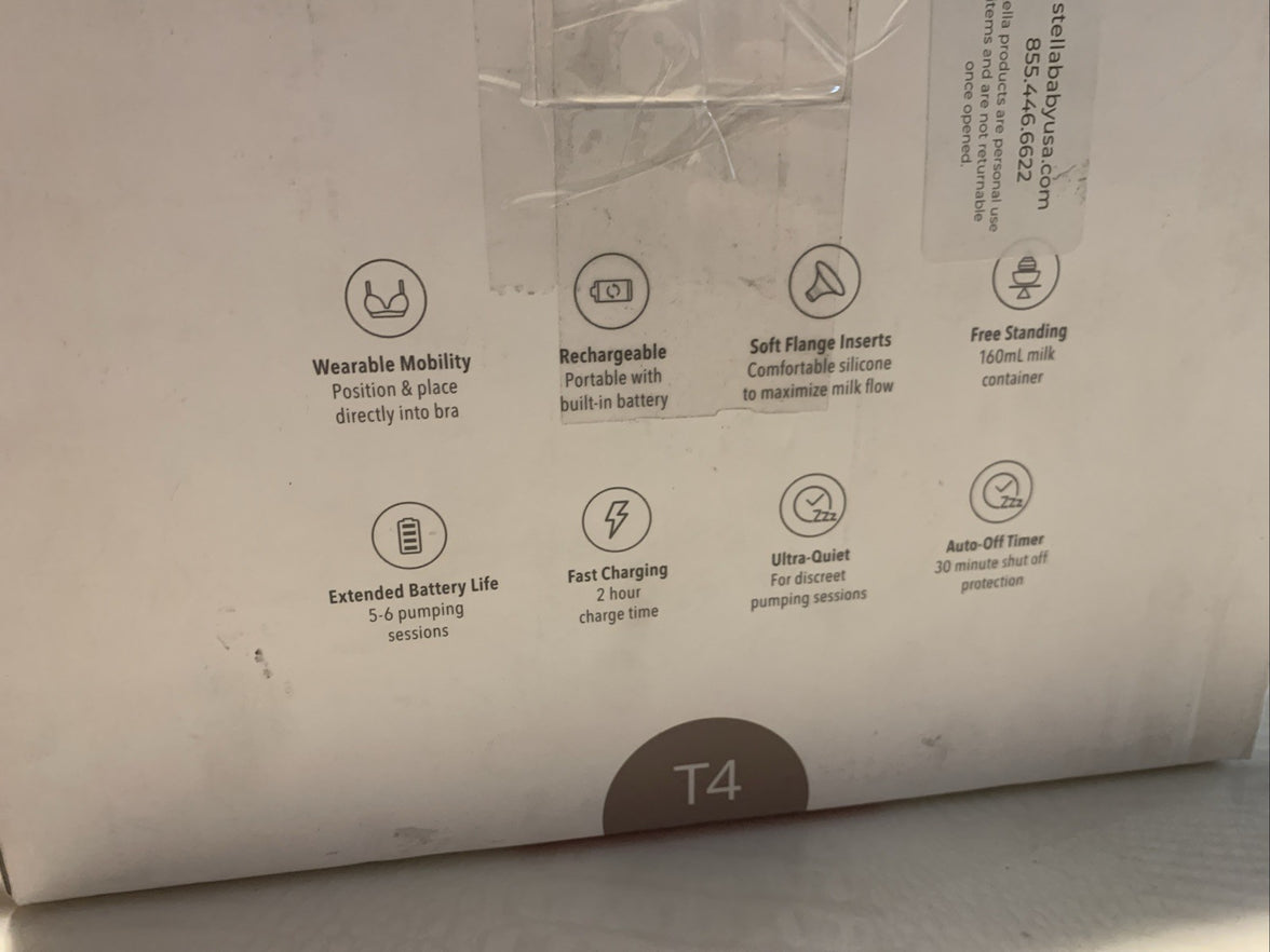 Stella T4 Premier Wearable Breast Pump Wear Pump Store Feed All-In-1 Open Box2