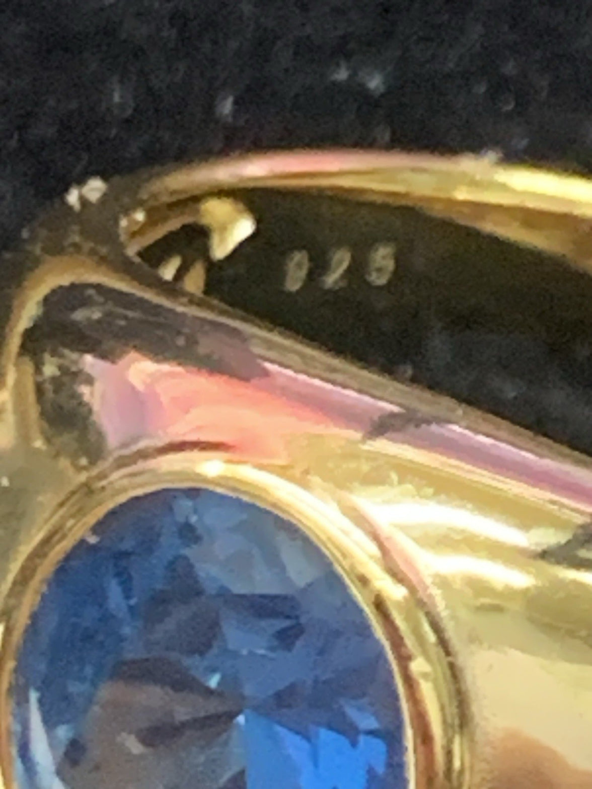 Men’s Ring Size 11, London Blue Topaz, 925 Sterling Silver, Layered In 14k Gold5