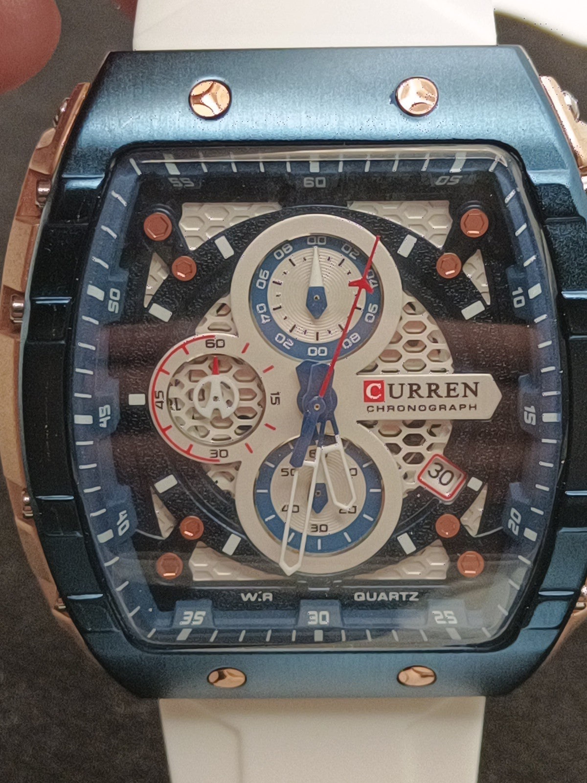 CURREN Men Sport Watch Brand Silicone Wristwatch Big Case Male Quartz Watches-1