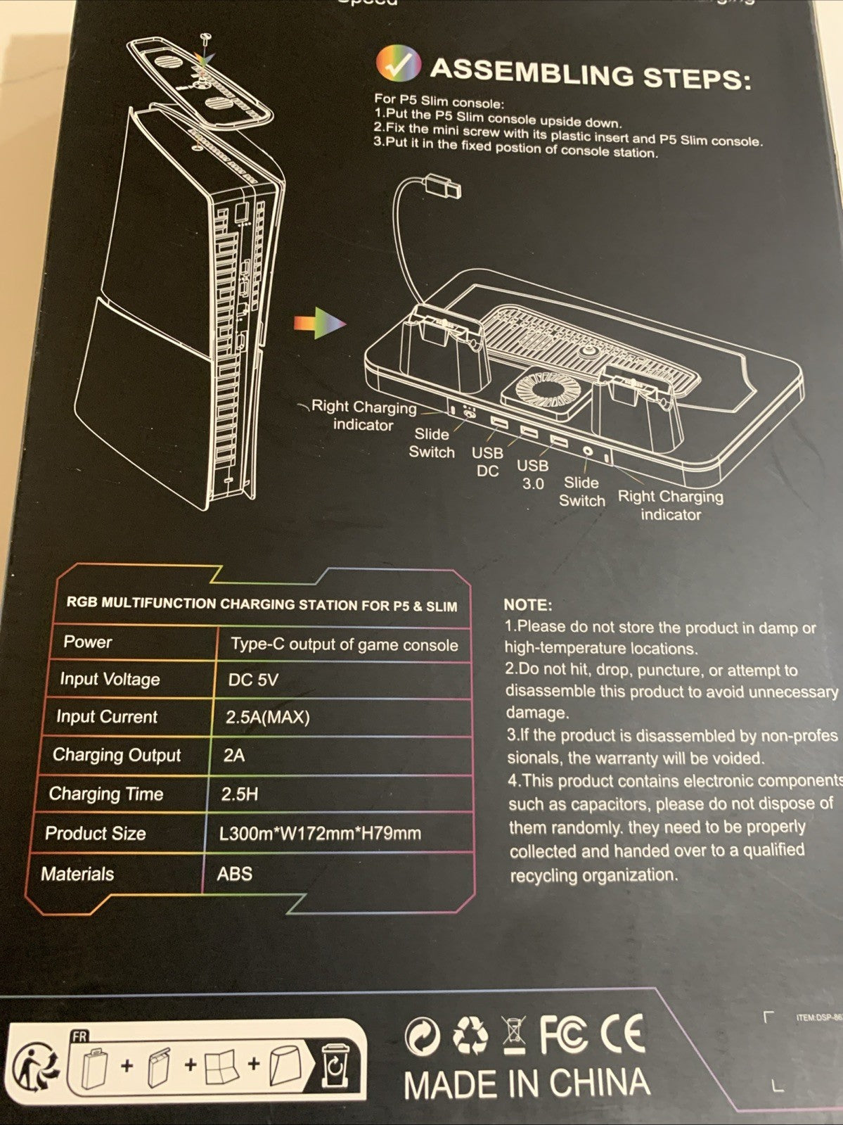 RGB Mutifunction Charging Station w/ Cooling Fan, for PS5 & Slim5
