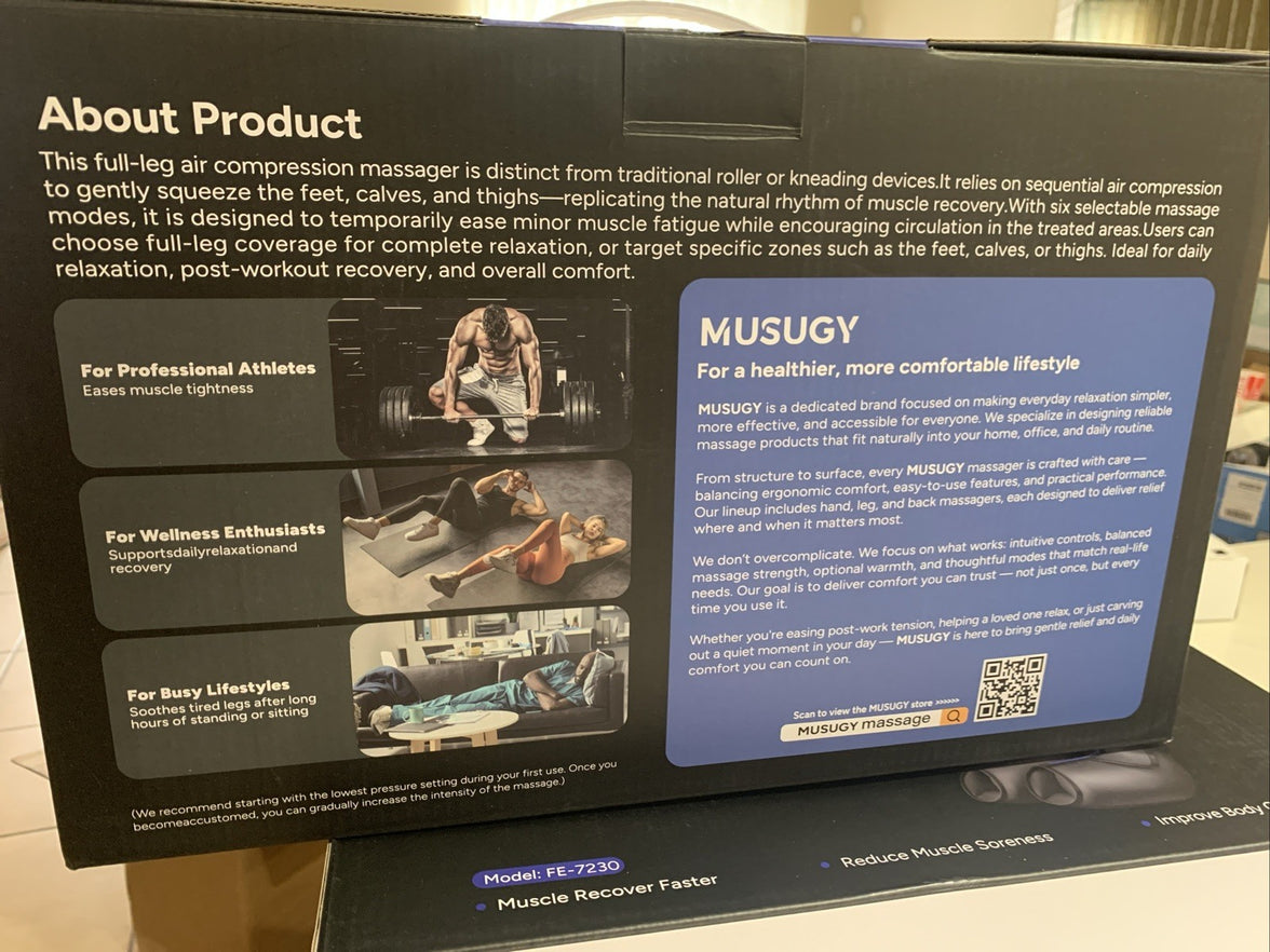 Brand New Musugy Air Compression Foot And Leg Recovery System FE-720483