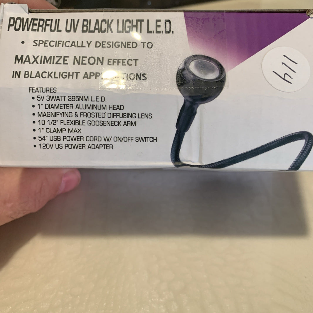 USB Black Light Lamp  5V 3W 395Nm UV Led Black Light with Gooseneck and Clamp0