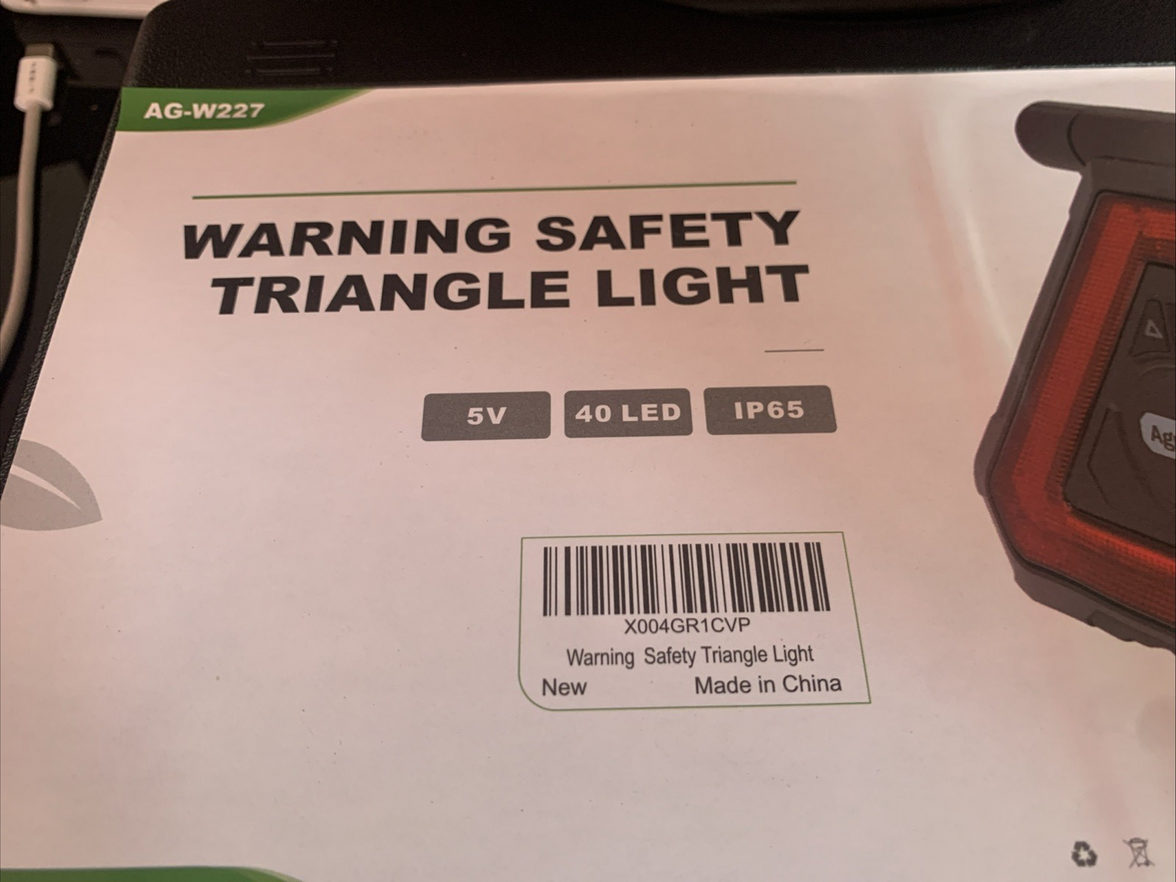 Agrieyes USB-C Rechargeable Emergency Triangle Lights, Portable Flashing LED ...2