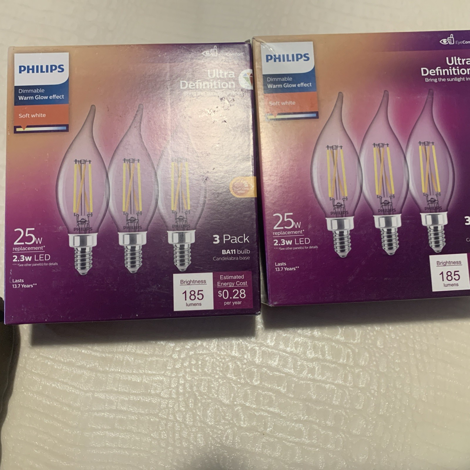 E12 Base LED 2 Boxes Total 6 Bulbs, 25W equivalent Soft White Light set0