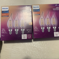 E12 Base LED 2 Boxes Total 6 Bulbs, 25W equivalent Soft White Light set0