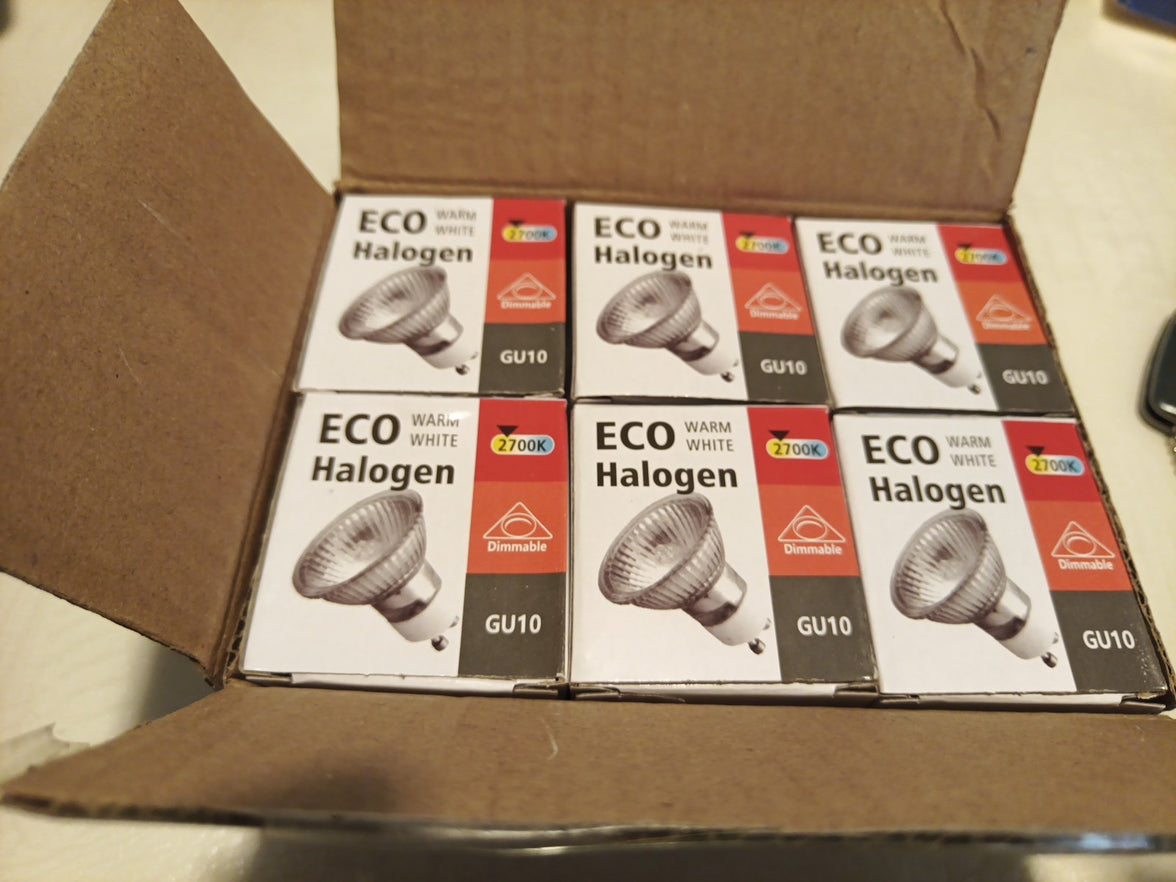 6-pack Eco Light Bulb Warm White GU10 50w 2700k Dimmable7