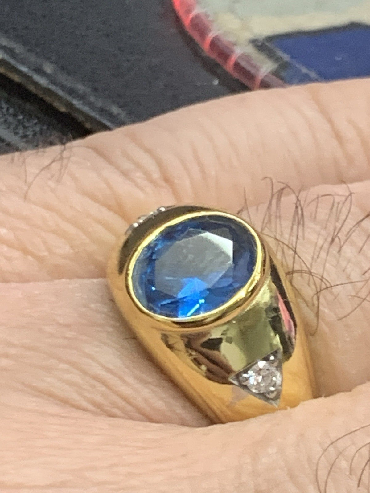 Men’s Ring Size 11, London Blue Topaz, 925 Sterling Silver, Layered In 14k Gold3