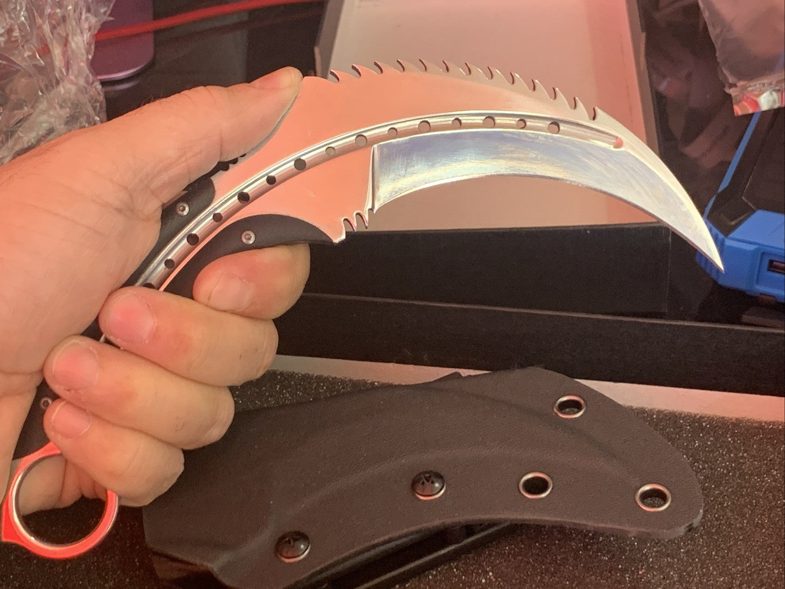 Karambit Claw Fixed Blade Knife FULL TANG Survival Hunting with Kydex Sheath9