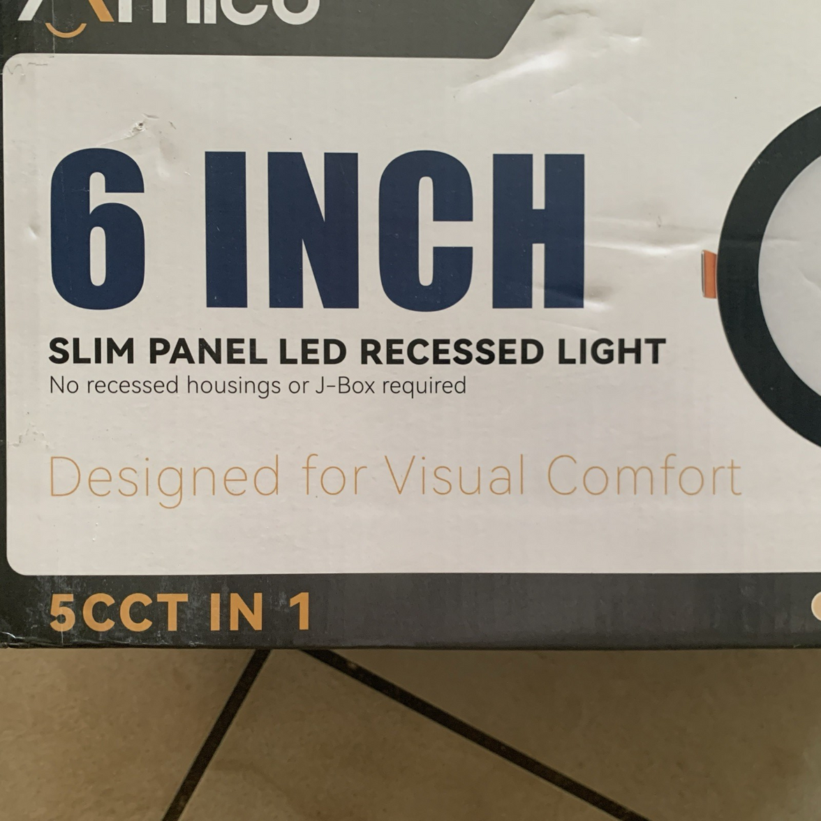Amico 12 Pack 6 Inch Slim Panel LED Recessed Lights 5CCT 2700K-5000K  1