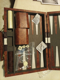 Amerous Backgammon 15 inch classic board game w/leather case 5