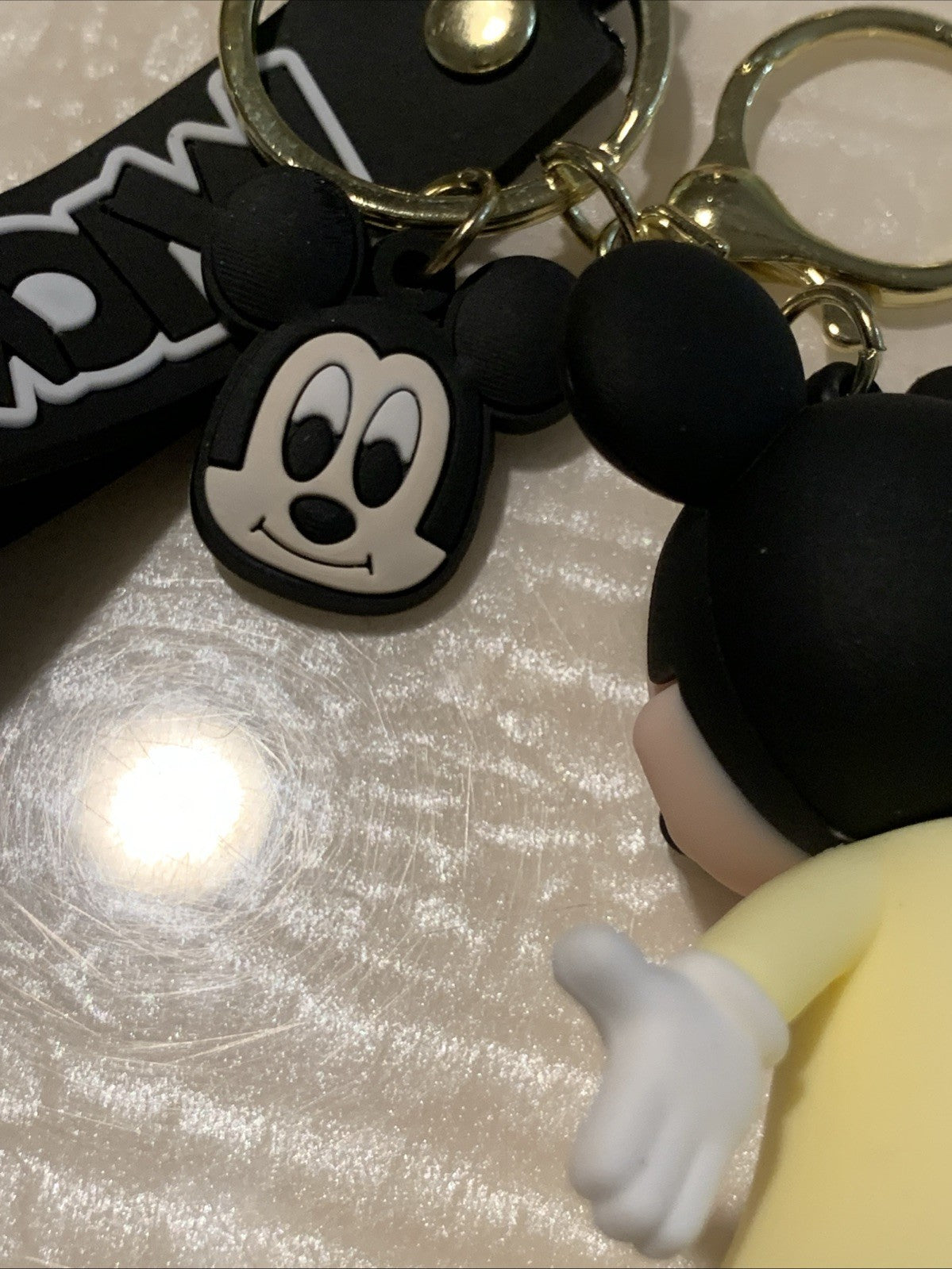 Pair Of Disney Mickey & Minnie Mouse Dale Bowser 3D Pendant Keychains Key Rings9