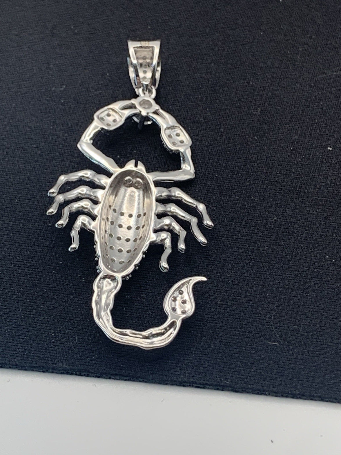SCORPION CHARM | 3 CTW VVS D MOISSANITE Solid Sterling Silver 925. Weight .36 Oz9