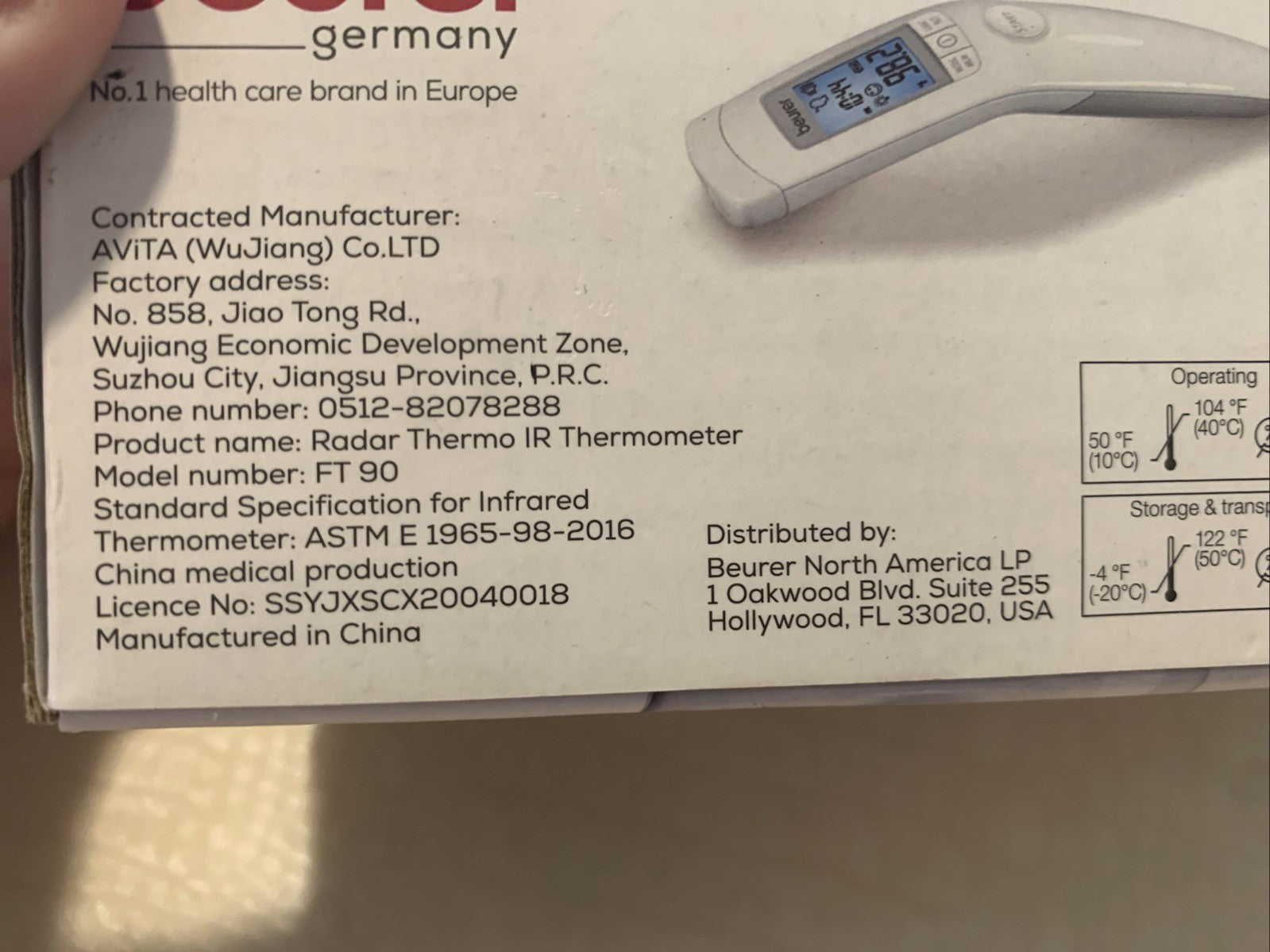 Beurer Bluetooth Non-Contact Thermometer, Forehead, Object, Room Temperature,...2