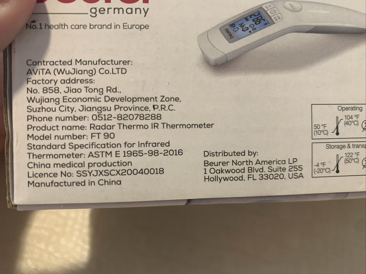 Beurer Bluetooth Non-Contact Thermometer, Forehead, Object, Room Temperature,...2